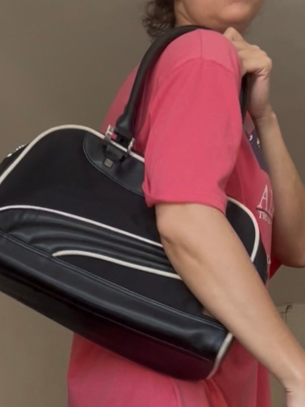 PUMA Vintage Style Bowling Shoulder Bag Black White Y2K Bag Retro Sport purse - Picture 13 of 14